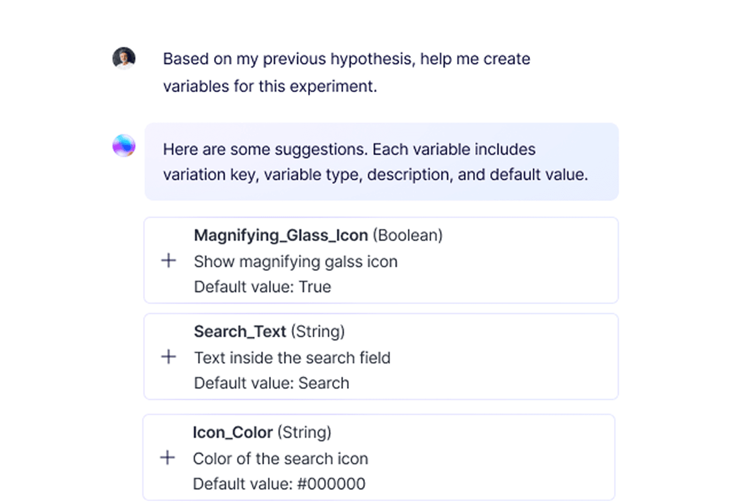 Variable suggestions